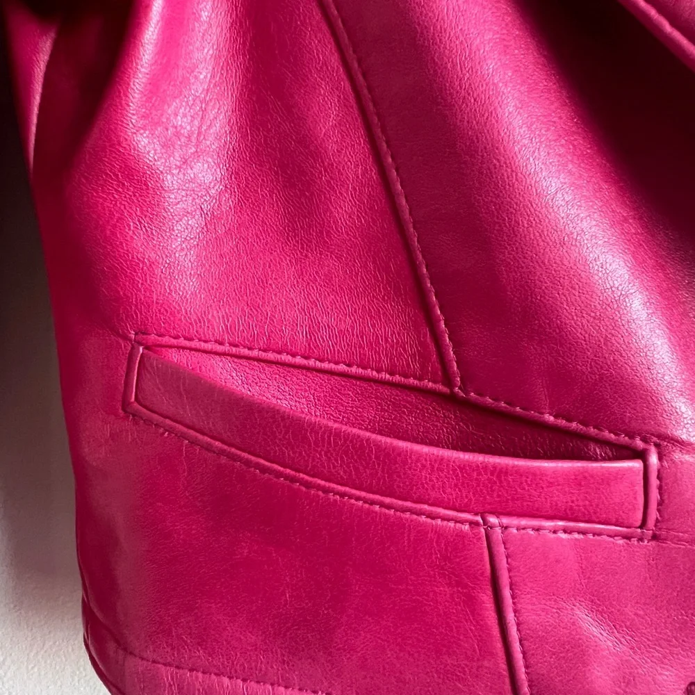 NWT Deadstock Vintage 80s Vakko Pink Leather Jacket - Picture 9 of 10
